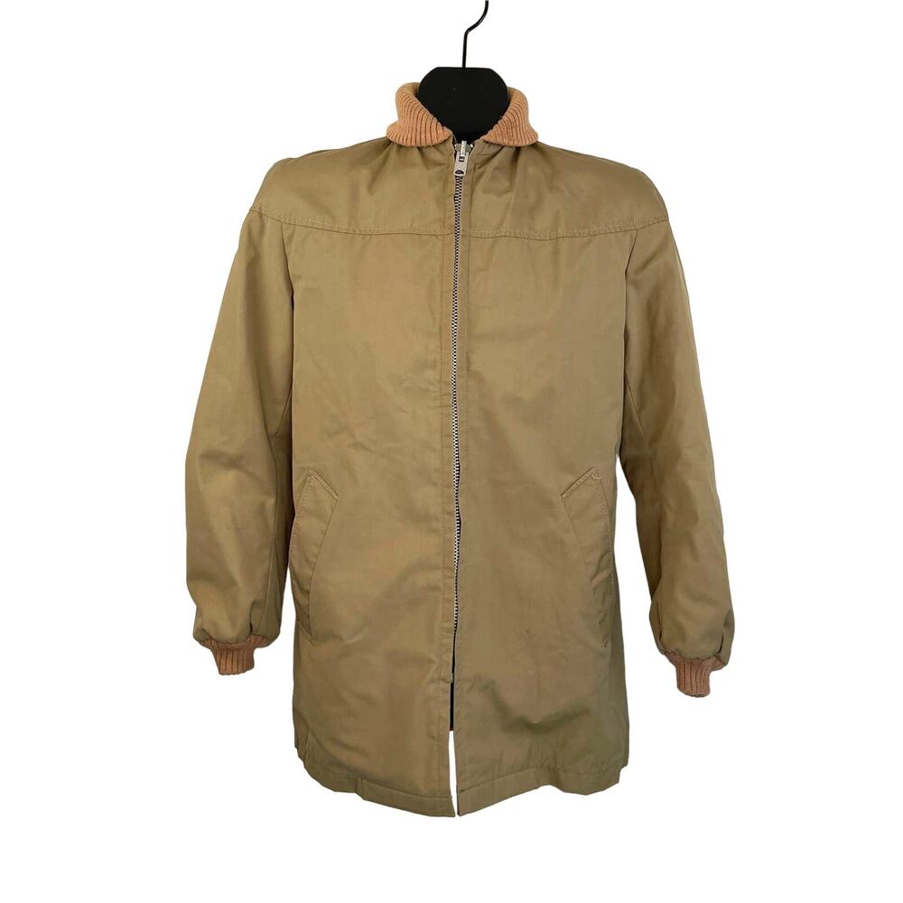 Woolrich Coat Faux Fur Lining Vintage 80's Tan Khaki